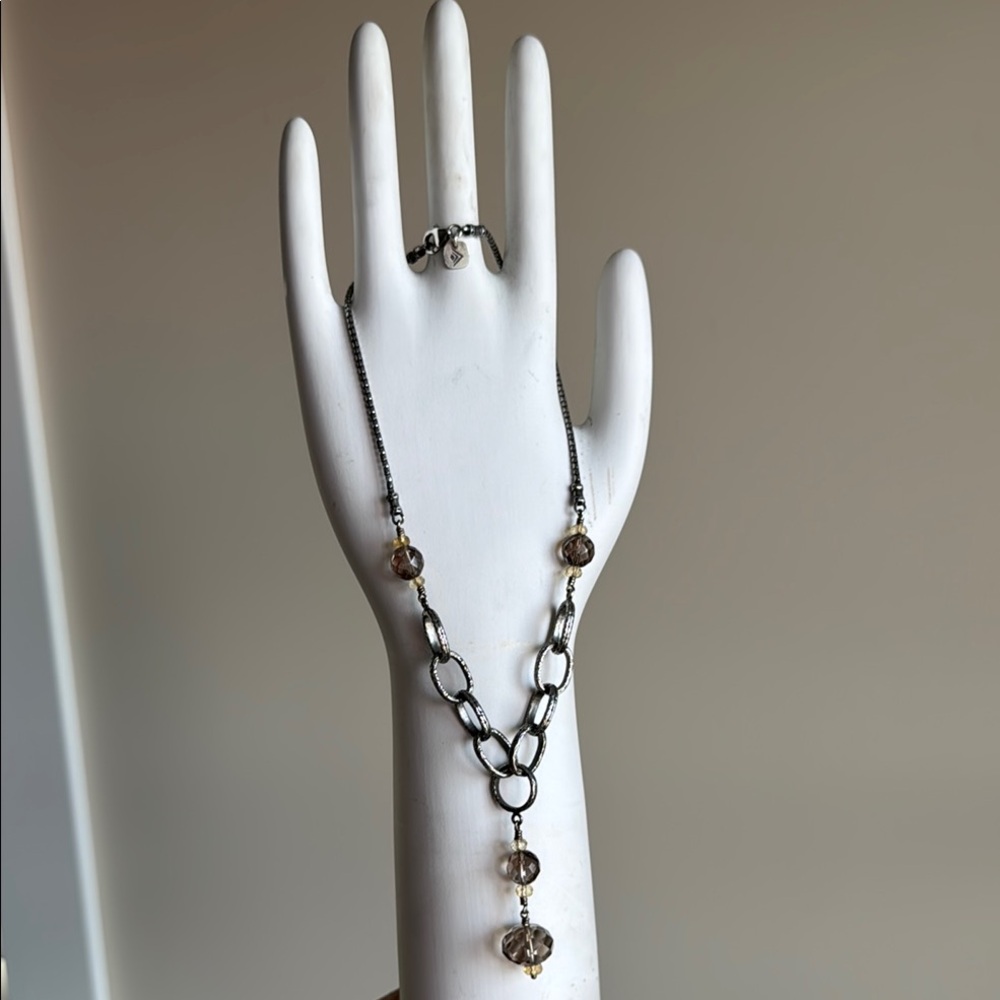 Elegant Silpada Sterling Silver and Smokey Quartz Necklace